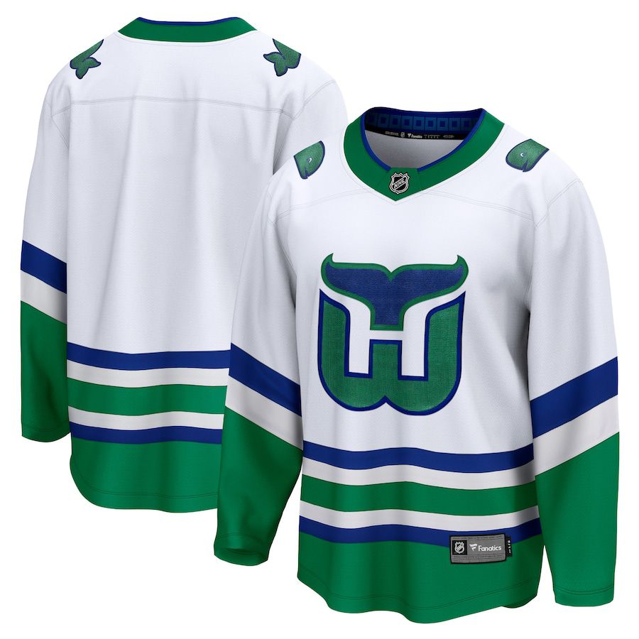 Men Carolina Hurricanes Fanatics Branded White Whalers Premier Breakaway NHL Jersey